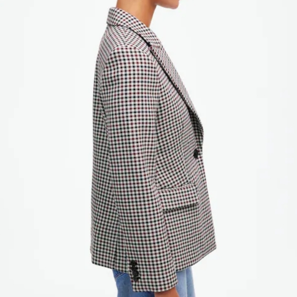 NEW! MADEWELL Alston Gingham Wool Blend Twill Slim Fit Tailored Blazer 12. - Picture 4 of 14